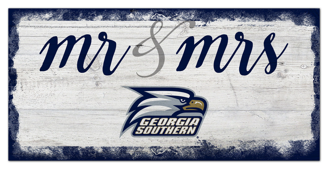 Georgia Southern Eagles Mr. & Mrs. Script Wood Sign - 6