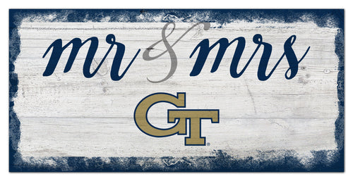 Georgia Tech Yellow Jackets Mr. & Mrs. Script Wood Sign - 6