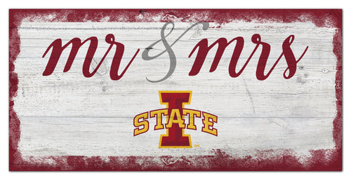 Iowa State Cyclones Mr. & Mrs. Script Wood Sign - 6