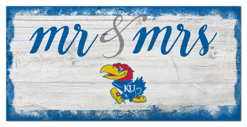 Kansas Jayhawks Mr. & Mrs. Script Wood Sign - 6