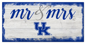 Kentucky Wildcats Mr. & Mrs. Script Wood Sign - 6"x12"