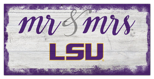 LSU Tigers Mr. & Mrs. Script Wood Sign - 6