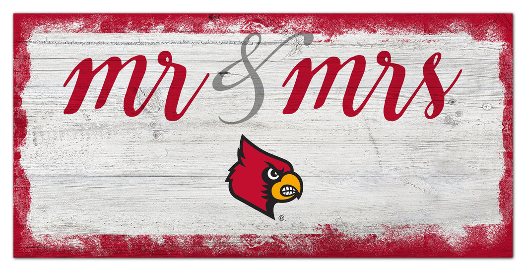 Louisville Cardinals Mr. & Mrs. Script Wood Sign - 6