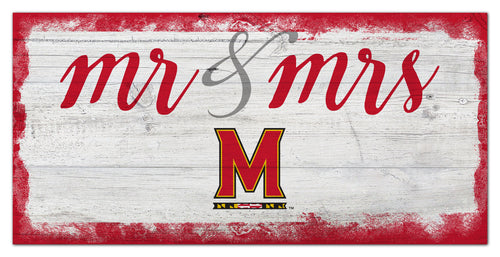Maryland Terrapins Mr. & Mrs. Script Wood Sign - 6