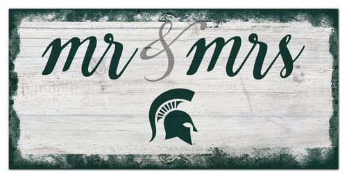 Michigan State Spartans Mr. & Mrs. Script Wood Sign - 6