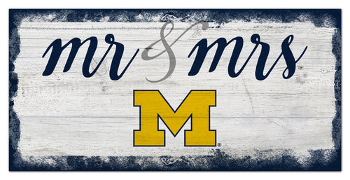 Michigan Wolverines Mr. & Mrs. Script Wood Sign - 6