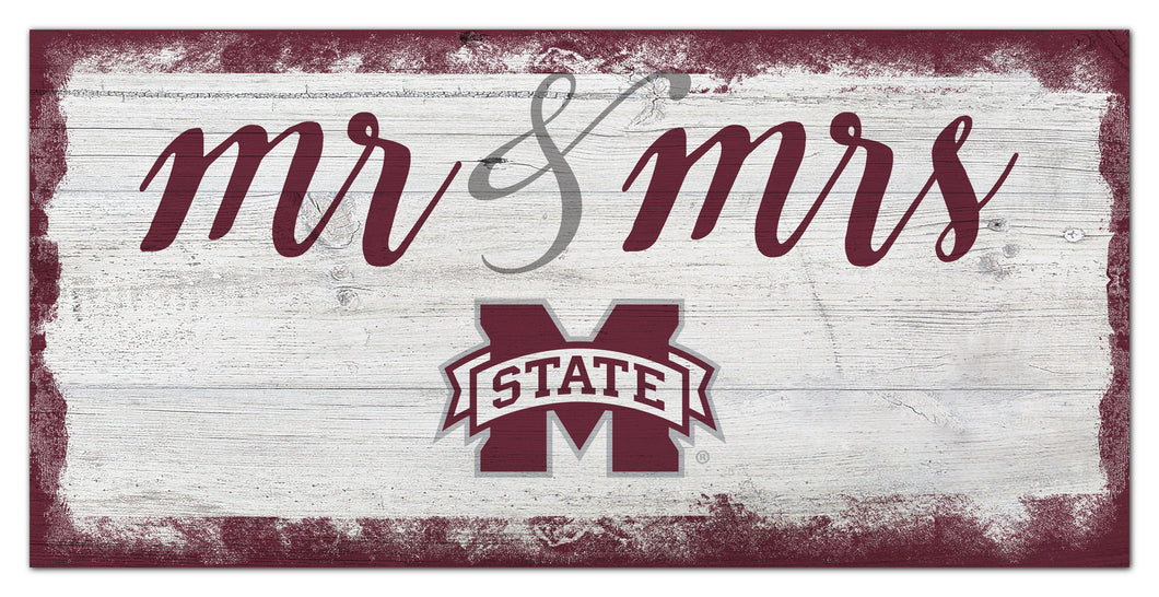 Mississippi State Bulldogs Mr. & Mrs. Script Wood Sign - 6