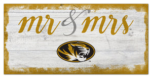 Missouri Tigers Mr. & Mrs. Script Wood Sign - 6"x12"