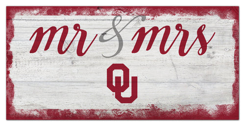 Oklahoma Sooners Mr. & Mrs. Script Wood Sign - 6