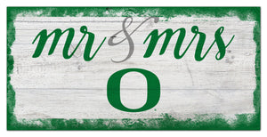 Oregon Ducks Mr. & Mrs. Script Wood Sign - 6"x12"
