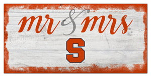 Syracuse Orange Mr. & Mrs. Script Wood Sign - 6"x12"