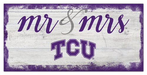 TCU Horned Frogs Mr. & Mrs. Script Wood Sign - 6