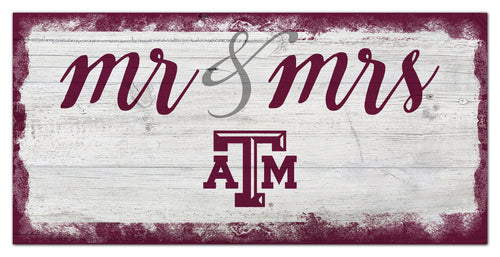 Texas A&M Aggies Mr. & Mrs. Script Wood Sign - 6