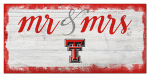 Texas Tech Red Raiders Mr. & Mrs. Script Wood Sign - 6"x12"