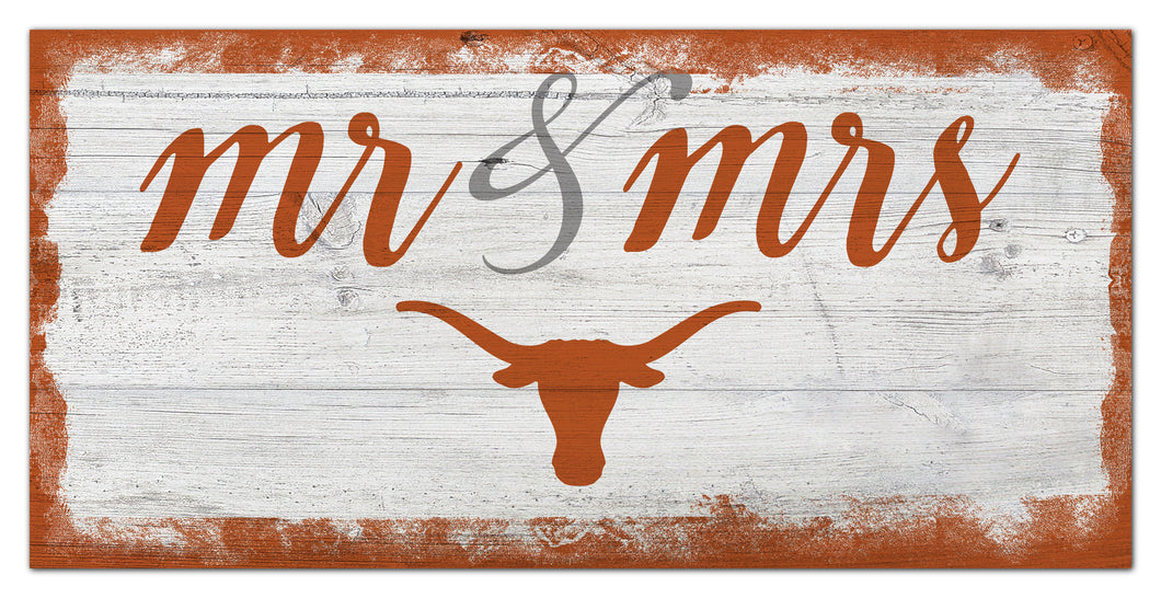 Texas Longhorns Mr. & Mrs. Script Wood Sign - 6