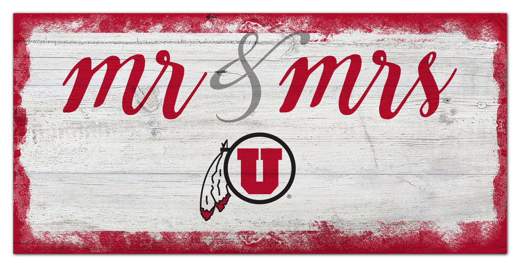 Utah Utes Mr. & Mrs. Script Wood Sign - 6