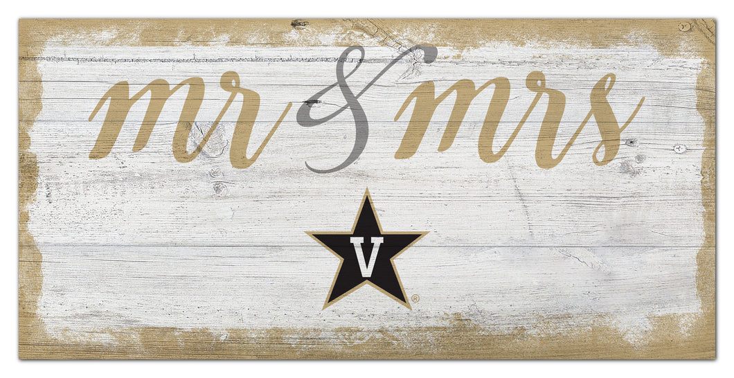 Vanderbilt Commodores Mr. & Mrs. Script Wood Sign - 6