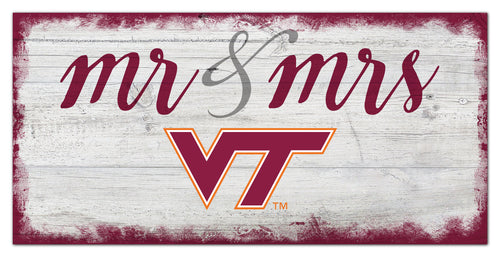 Virginia Tech Hokies Mr. & Mrs. Script Wood Sign - 6