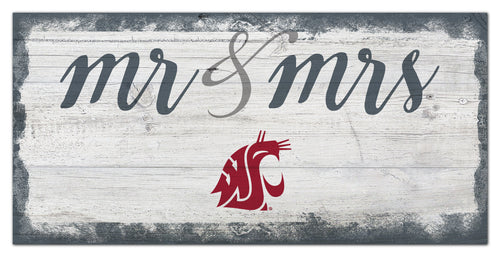 Washington State Cougars Mr. & Mrs. Script Wood Sign - 6
