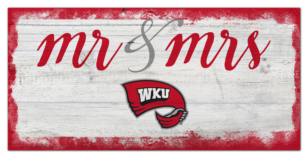 Western Kentucky Hilltoppers Mr. & Mrs. Script Wood Sign - 6