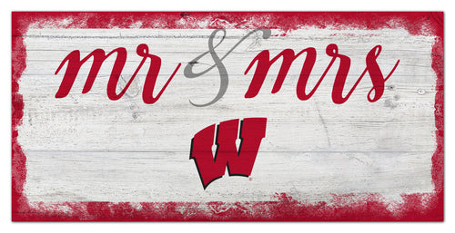 Wisconsin Badgers Mr. & Mrs. Script Wood Sign - 6