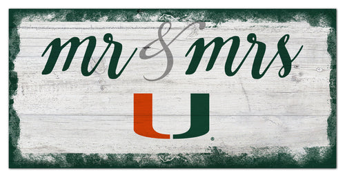 Miami Hurricanes Mr. & Mrs. Script Wood Sign - 6