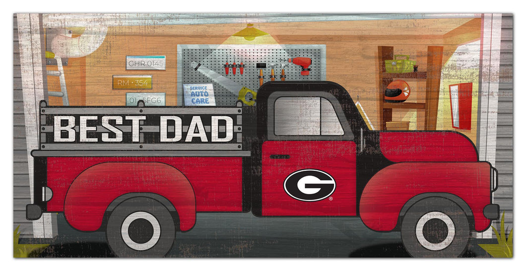 Georgia Bulldogs Best Dad Truck Sign - 6
