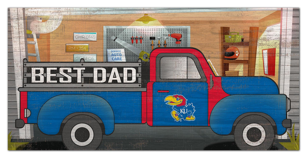Kansas Jayhawks Best Dad Truck Sign - 6