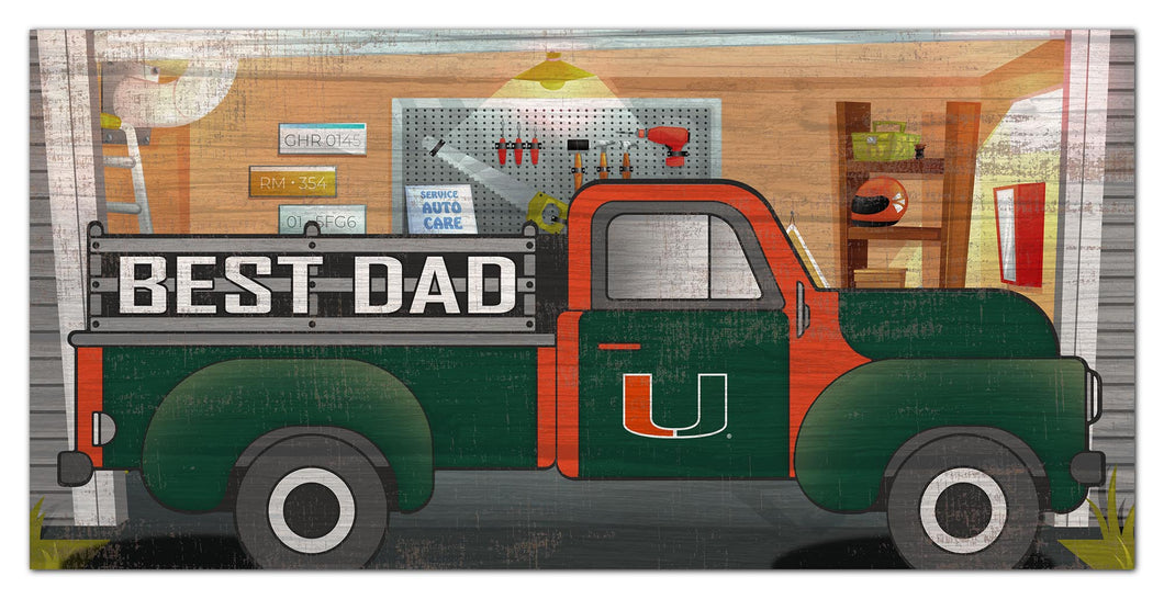 Miami Hurricanes Best Dad Truck Sign - 6