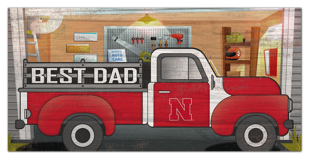 Nebraska Cornhuskers Best Dad Truck Sign - 6