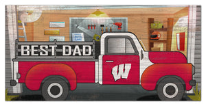 Wisconsin Badgers Best Dad Truck Sign - 6"x12"