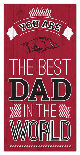Arkansas Razorbacks Best Dad Wood Sign - 6