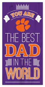 Clemson Tigers Best Dad Wood Sign - 6"x12"