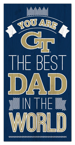 Georgia Tech Yellow Jackets Best Dad Wood Sign - 6