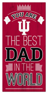 Indiana Hoosiers Best Dad Wood Sign - 6"x12"