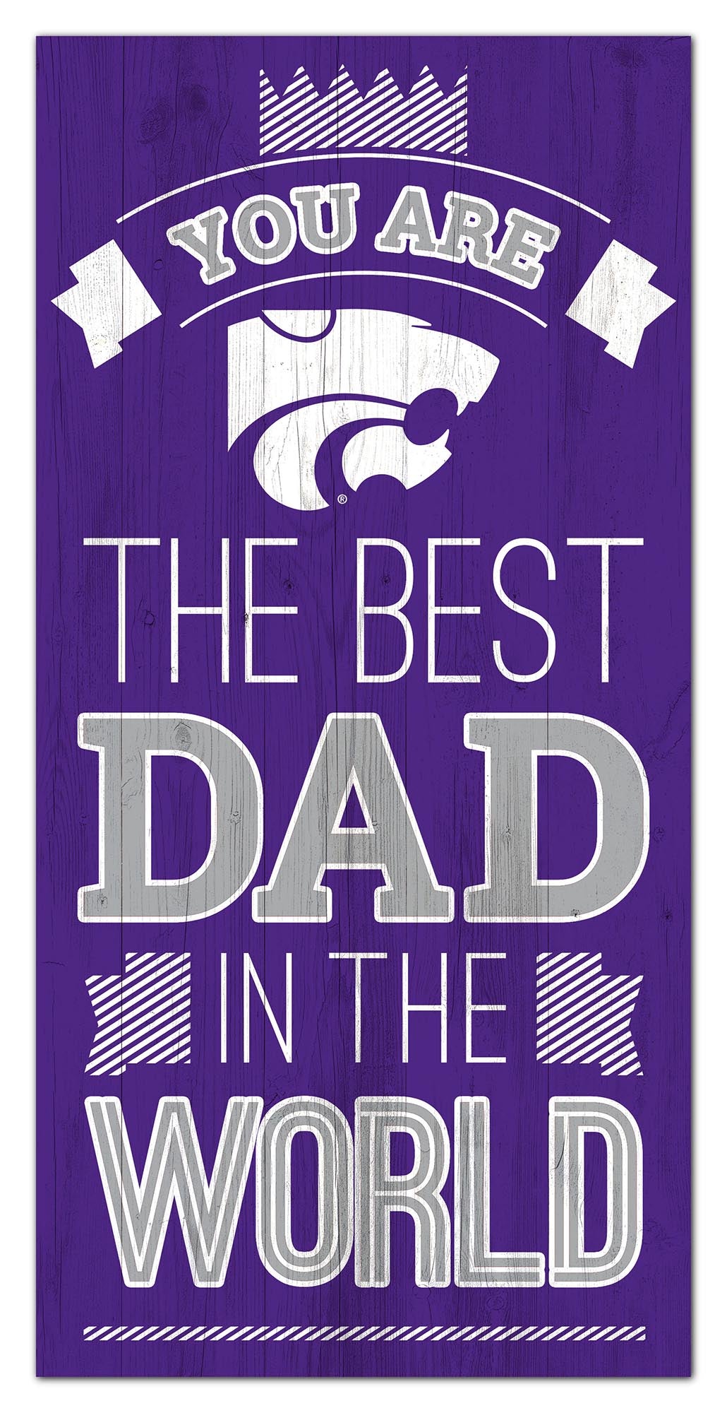 Kansas State Wildcats Best Dad Wood Sign - 6