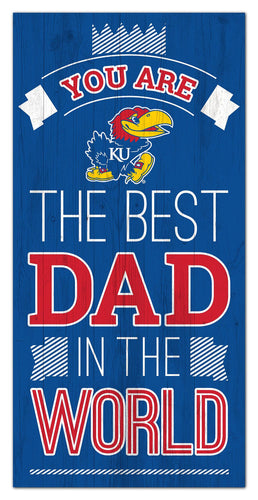 Kansas Jayhawks Best Dad Wood Sign - 6