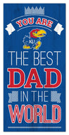 Kansas Jayhawks Best Dad Wood Sign - 6"x12"