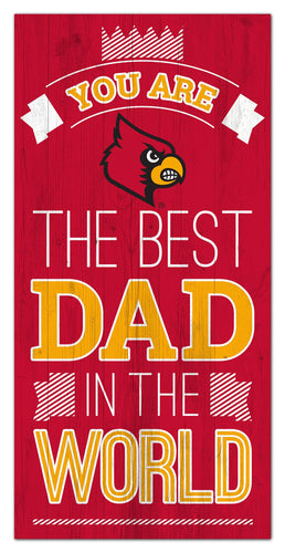 Louisville Cardinals Best Dad Wood Sign - 6