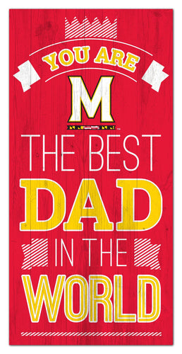 Maryland Terrapins Best Dad Wood Sign - 6