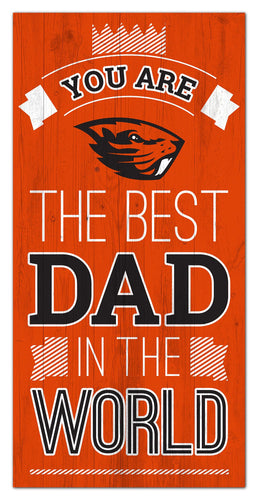Oregon State Beavers Best Dad Wood Sign - 6