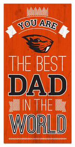Oregon State Beavers Best Dad Wood Sign - 6"x12"