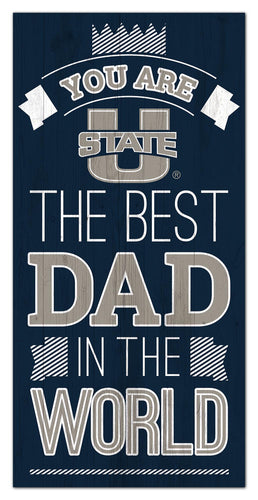 Utah State Aggies Best Dad Wood Sign - 6