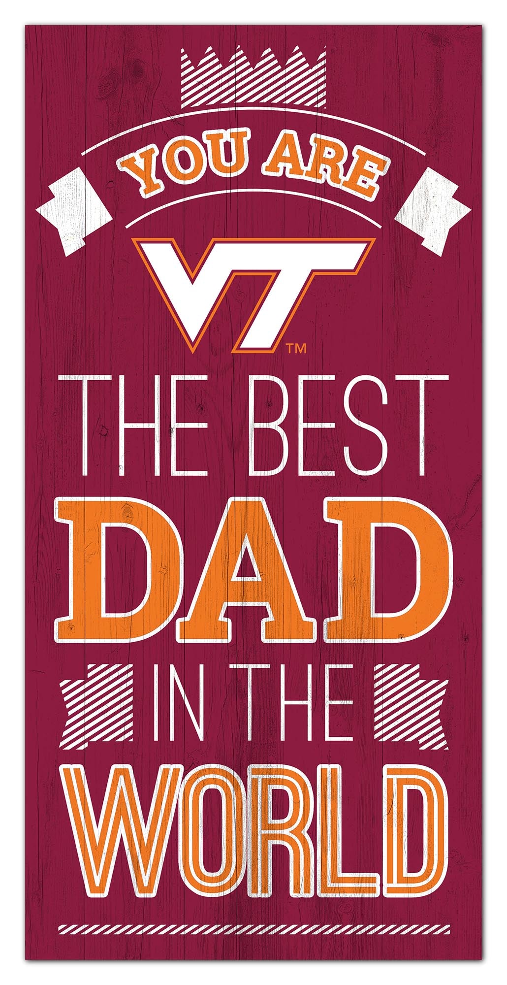 Virginia Tech Hokies Best Dad Wood Sign - 6