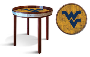 West Virginia Mountaineers Barrel Top Side Table