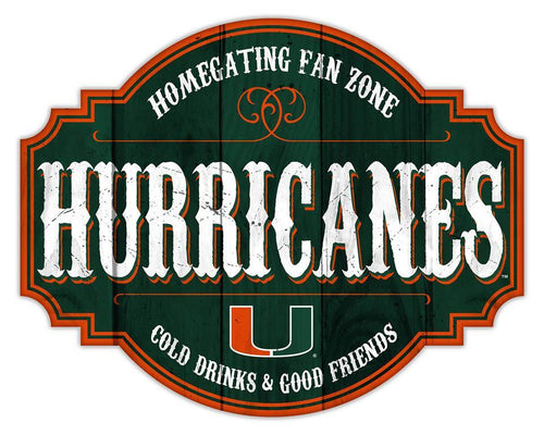Miami Hurricanes Homegating Wood Tavern Sign - 24