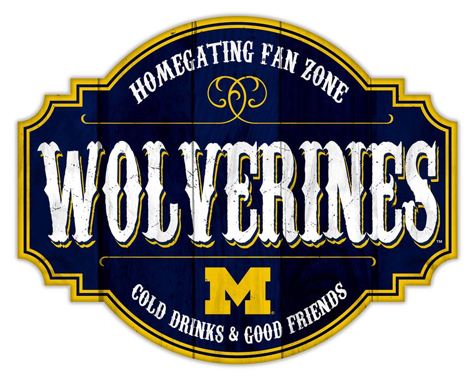 Michigan Woldverines Homegating Wood Tavern Sign - 12