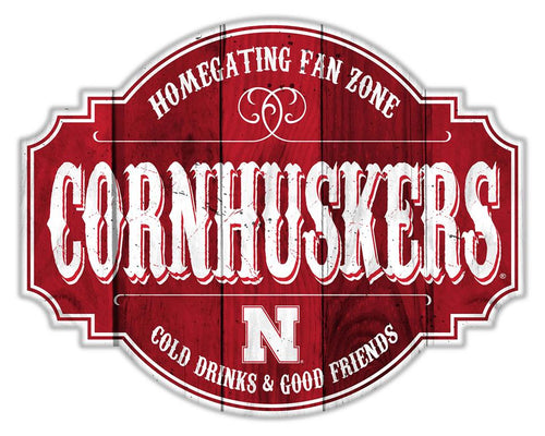 Nebraska Cornhuskers Homegating Wood Tavern Sign - 12