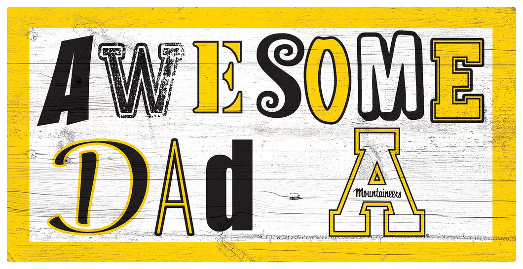Appalachian State Mountaineers Awesome Dad Wood Sign - 6
