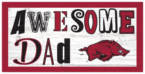 Arkansas Razorbacks Awesome Dad Wood Sign - 6